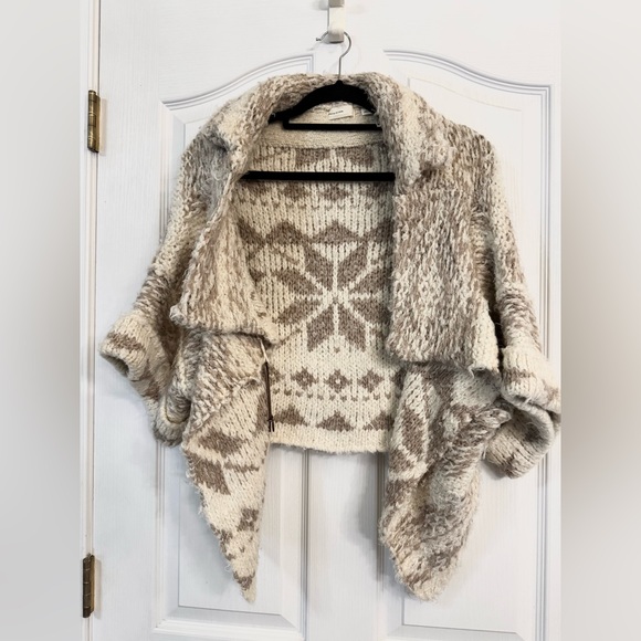 Anthropologie Sleeping On Snow Neve Sweater Wrap Wool Blend Size XS - Picture 3 of 8